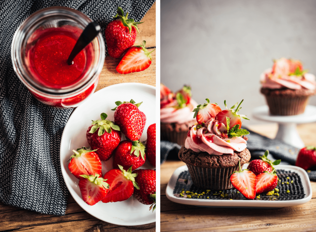 Erdbeer Holunder Cupcakes Rezept