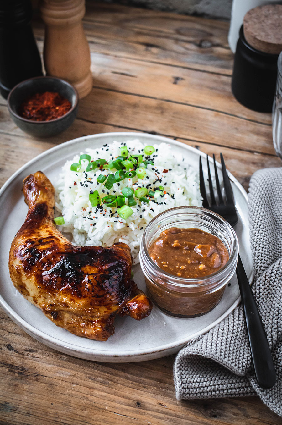 Honey Lime Chicken mit Erdnuss Sauce Rezept