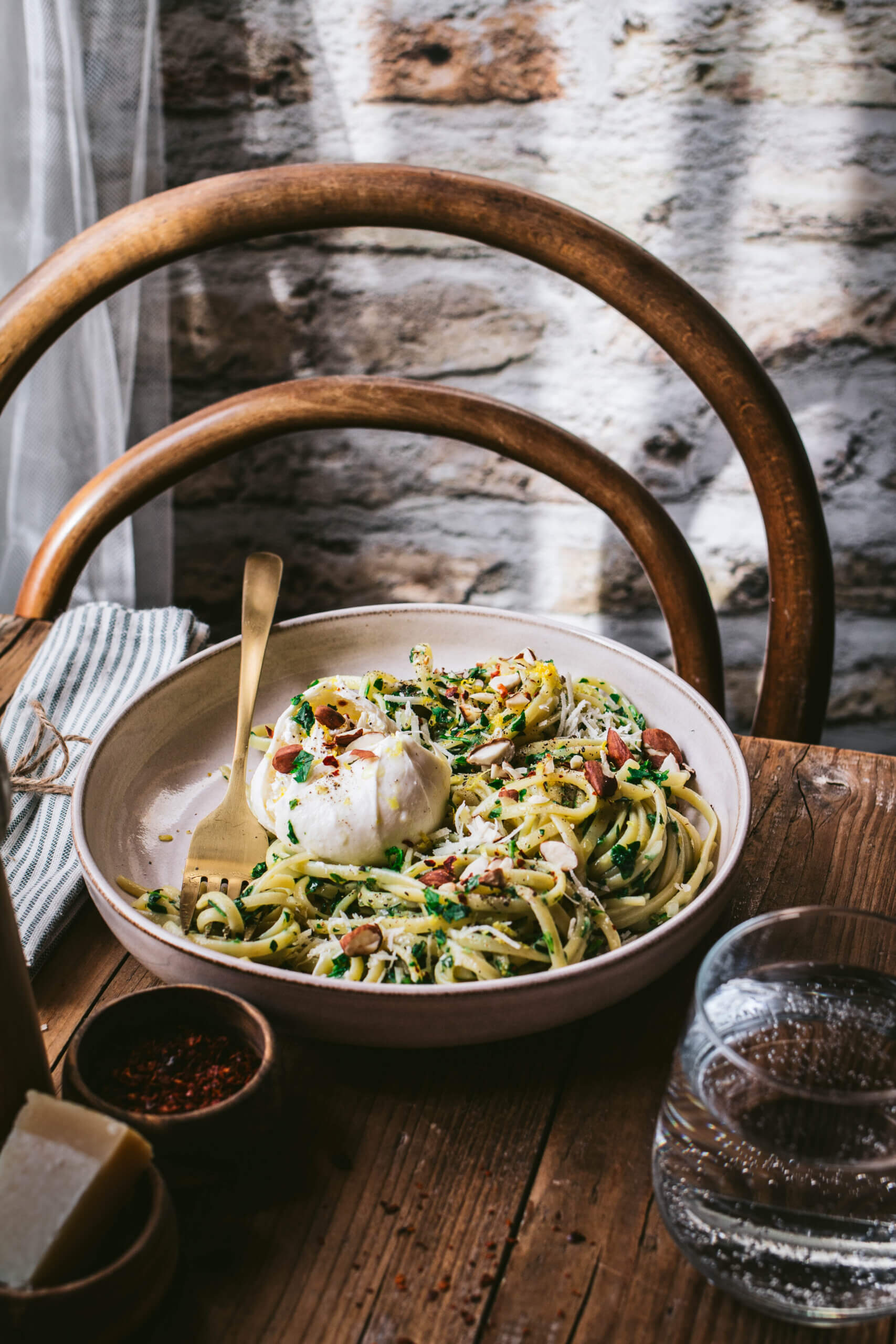 rucola pasta mit burrata rezept